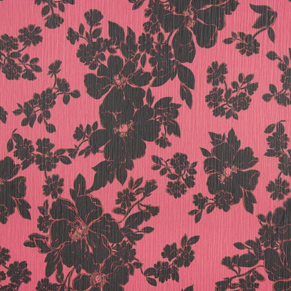 Gasa Bambula Lúrex Amapolas Black - Ribes y Casals