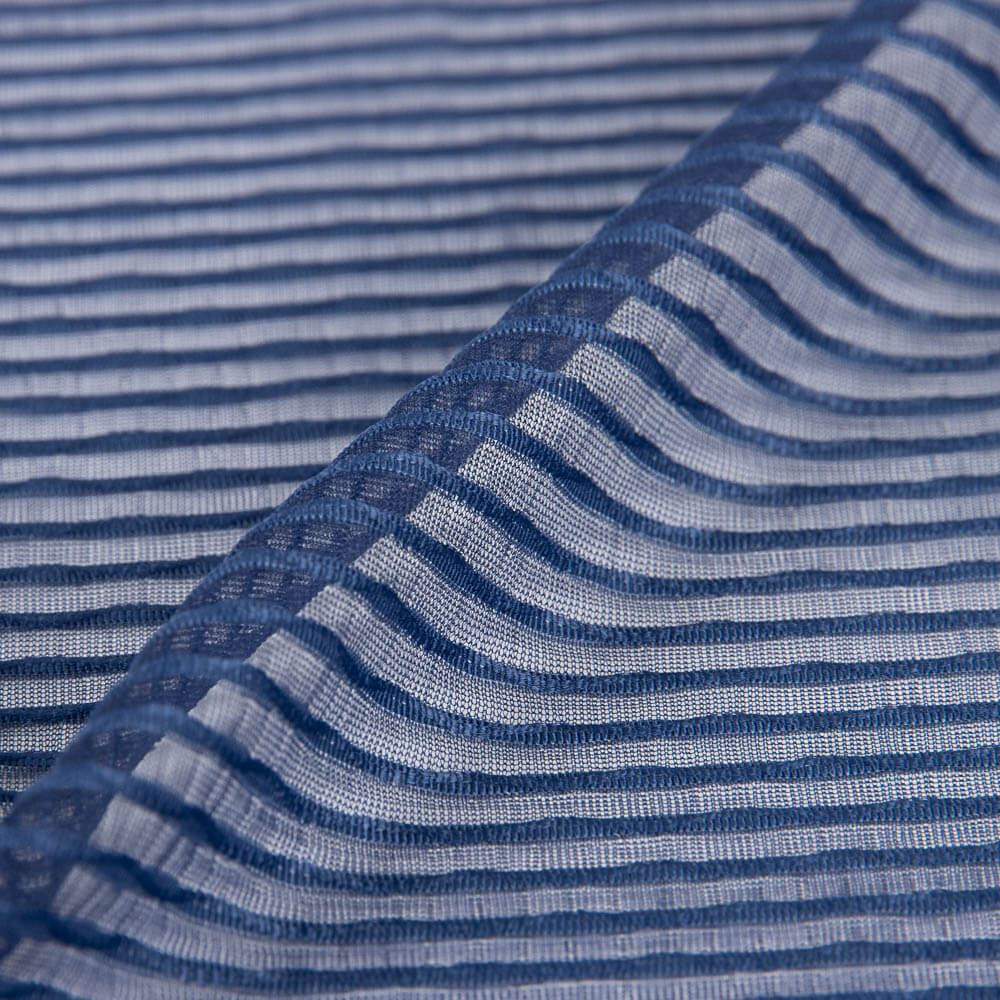 Retal Punto Fino Listado Marino 65x140 cm - Ribes y Casals