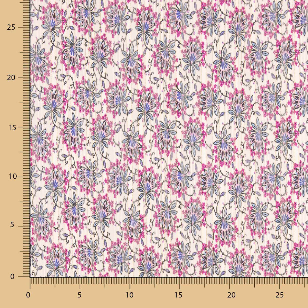 Gaze Cetim Lurex Flor Rosa - Ribes y Casals