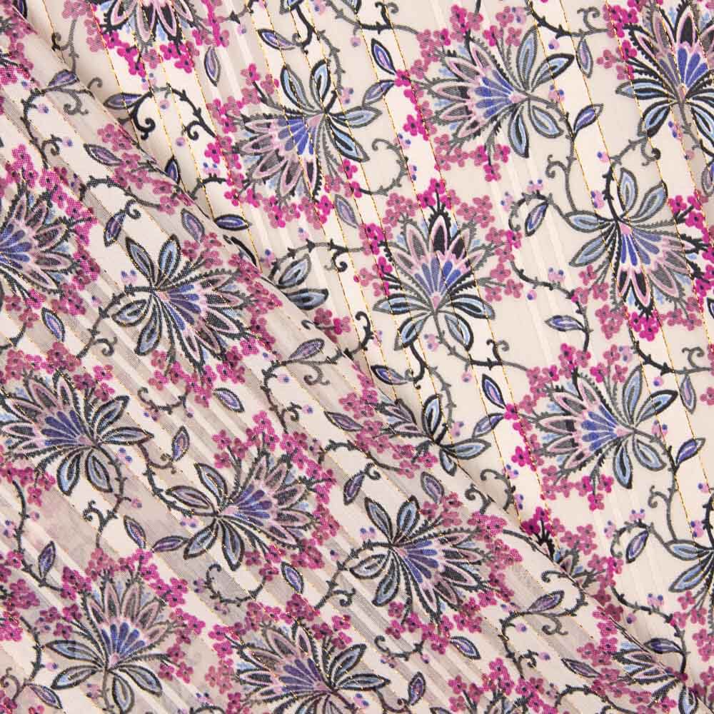 Gaze Cetim Lurex Flor Rosa - Ribes y Casals