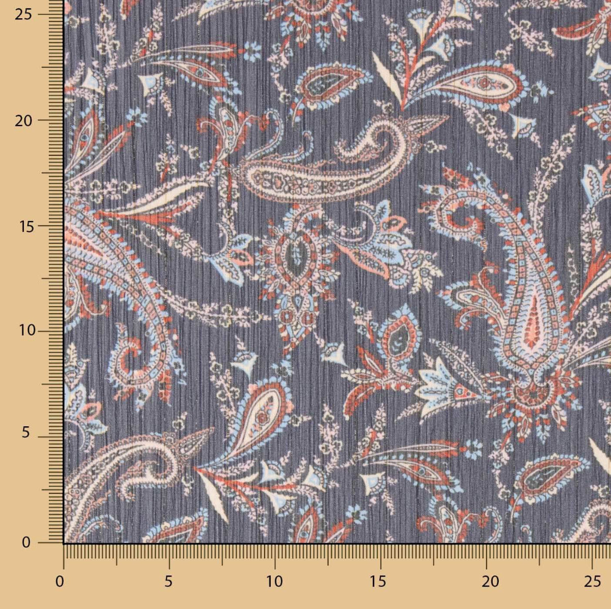 Gasa Bambula Lúrex Cachemir Marino - Ribes y Casals