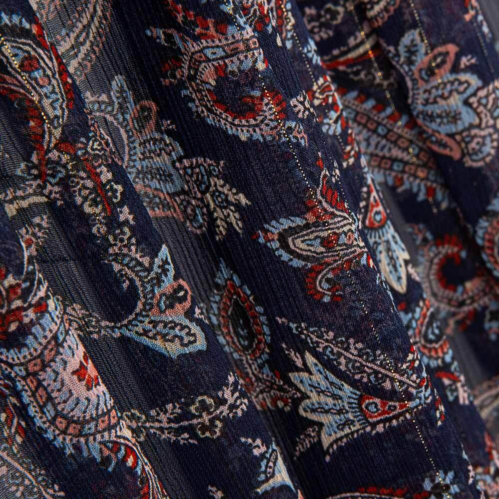 Gasa Bambula Lúrex Cachemir Marino - Ribes y Casals