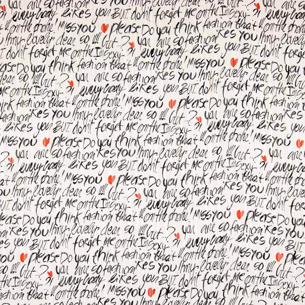 Gauze Lurex Black Letters - Ribes y Casals