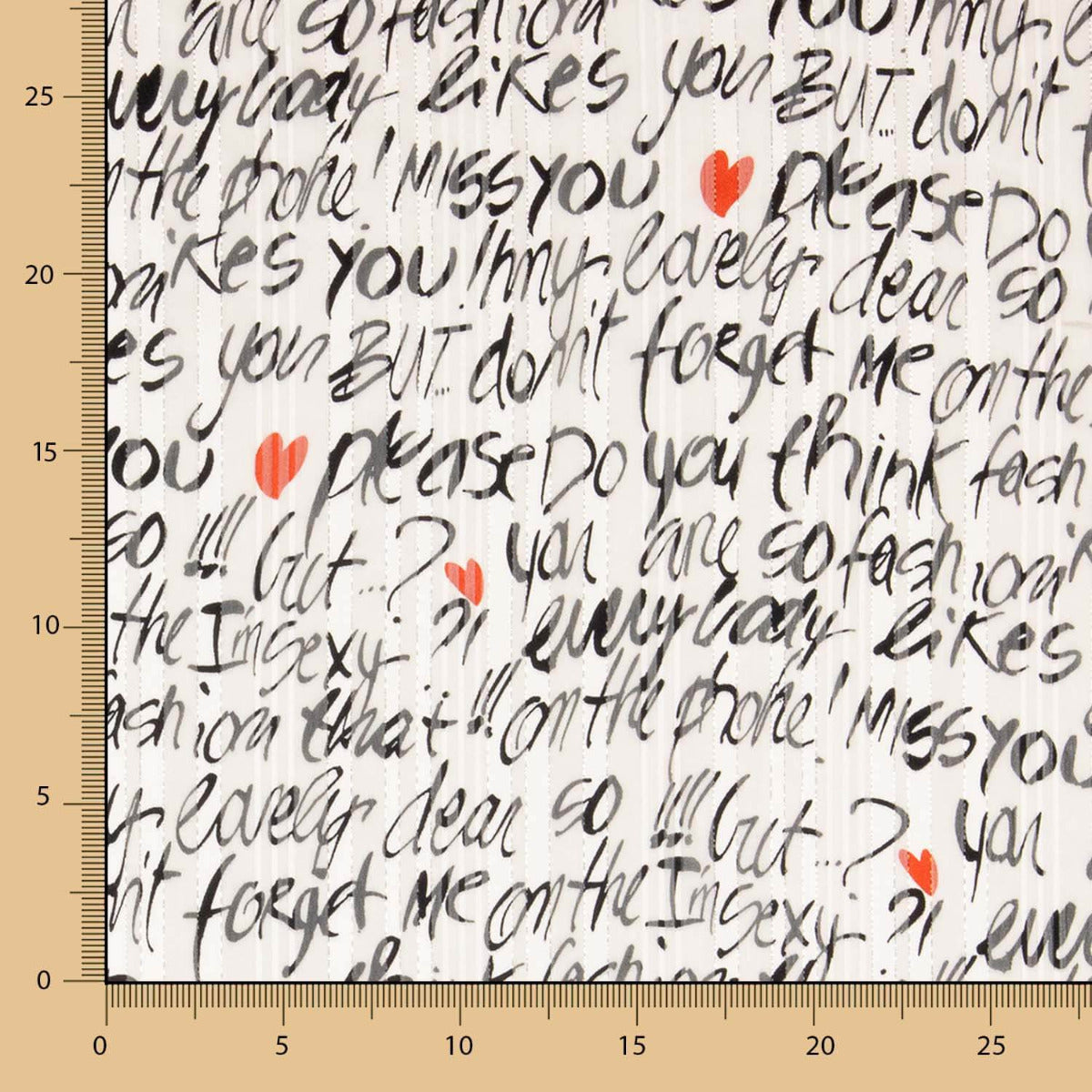 Gauze Lurex Black Letters - Ribes y Casals