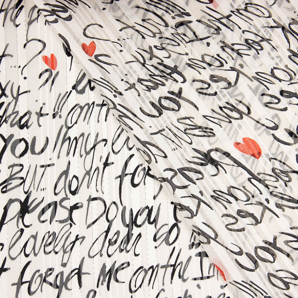 Gauze Lurex Black Letters - Ribes y Casals