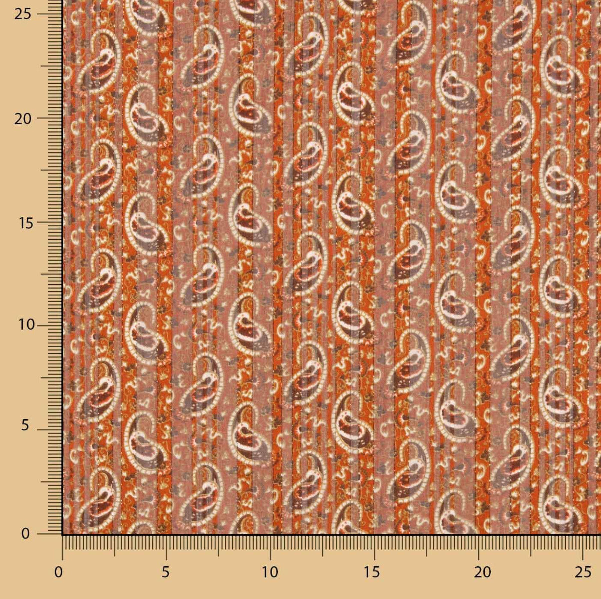 Gaze de Cetim Lurex Caxemira Caldera - Ribes y Casals