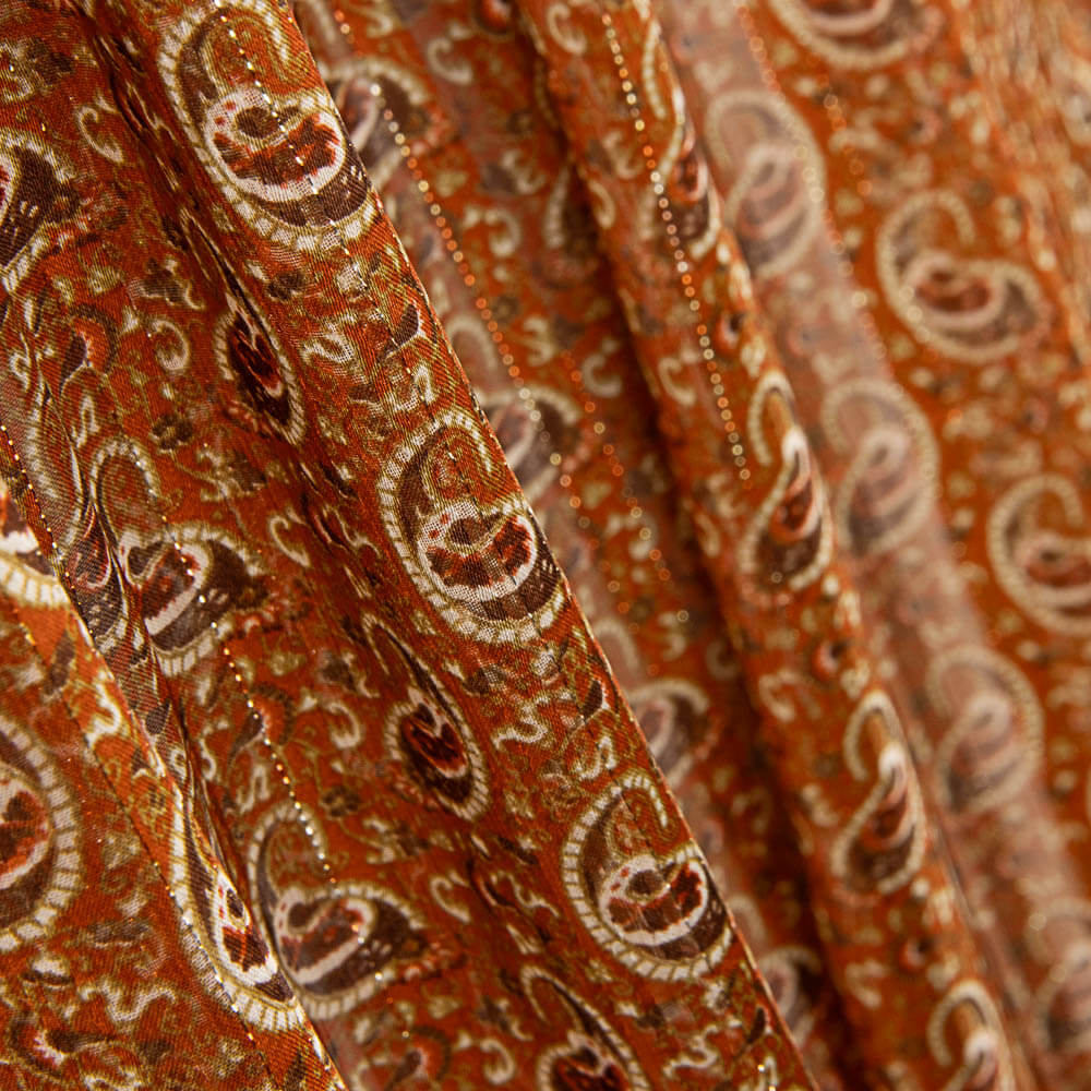 Gaze de Cetim Lurex Caxemira Caldera - Ribes y Casals