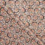 Gaze de Cetim Lurex Folhas Bege - Ribes y Casals