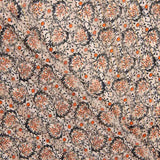 Gaze de Cetim Lurex Folhas Bege - Ribes y Casals