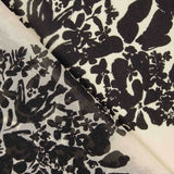 Georgette Viscose Floral Preto E Branco - Ribes y Casals