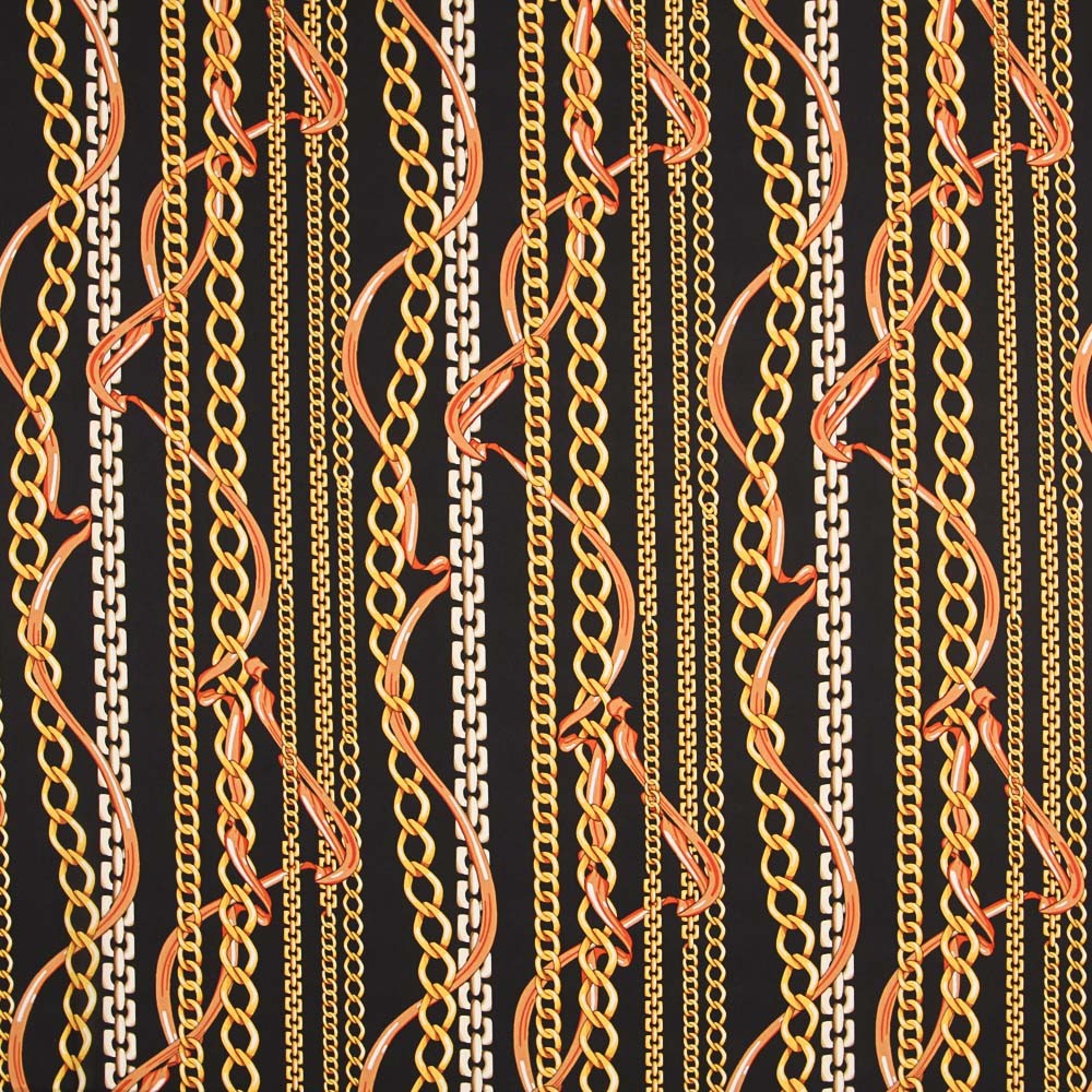 Crepe Georgette Hermés Preto - Ribes y Casals