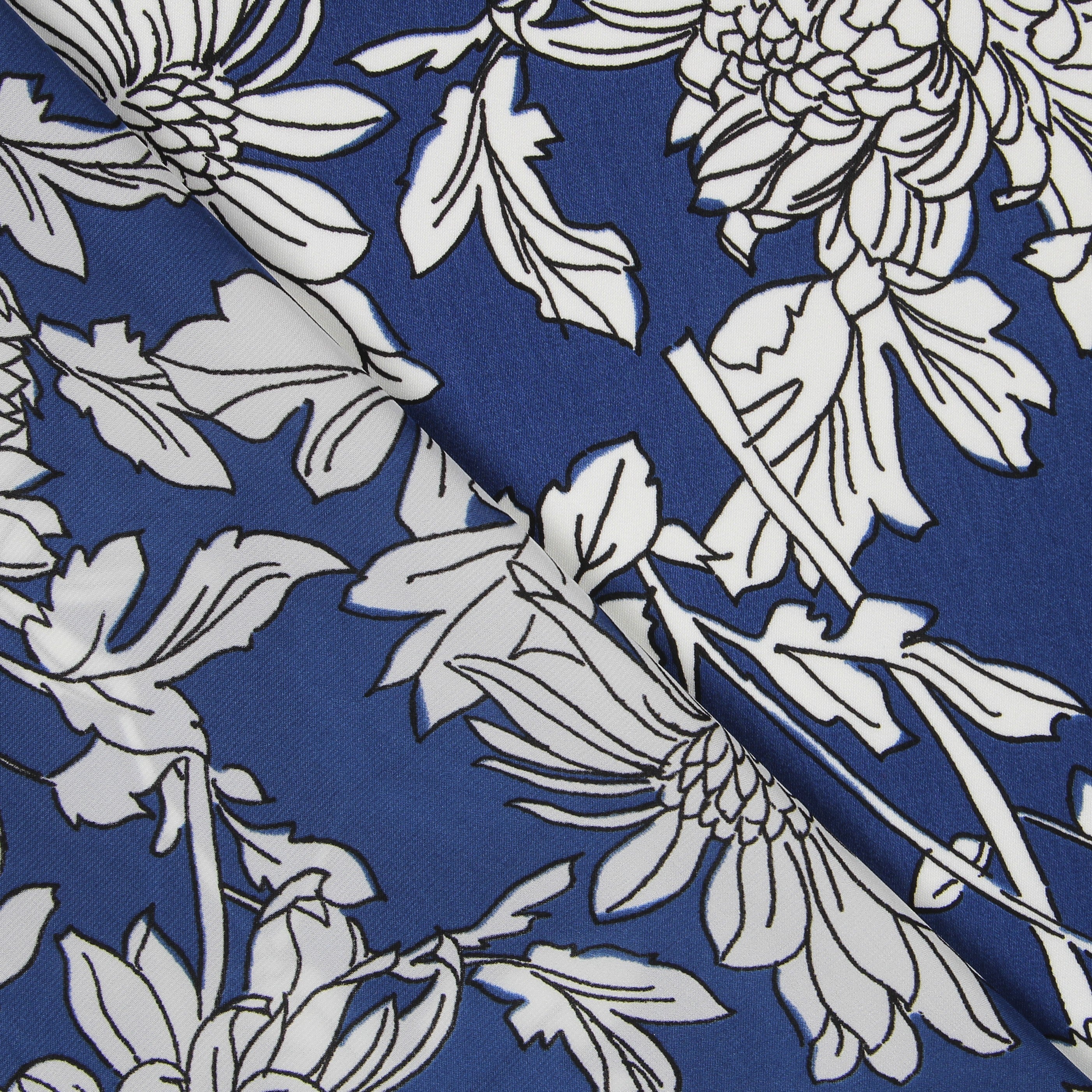 Crepe Georgette Tropical Azul - Ribes y Casals