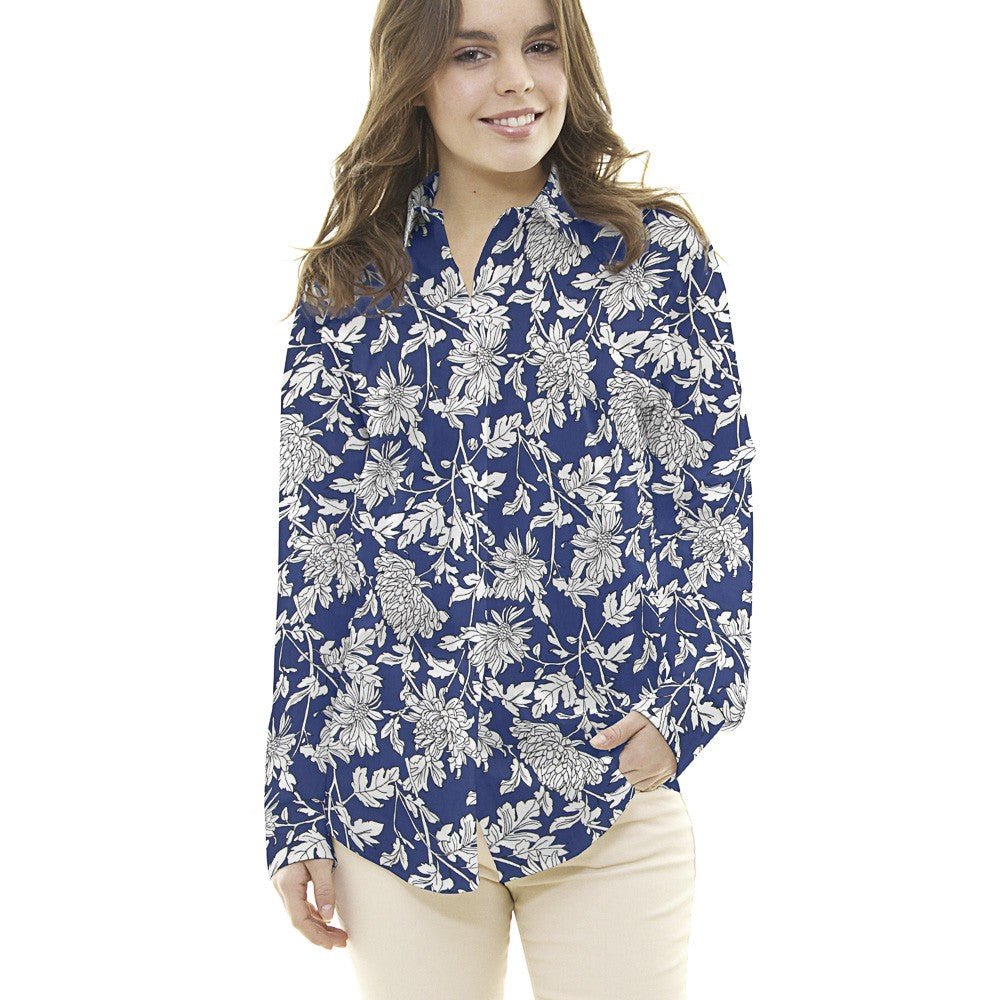 Crepe Georgette Tropical Azul - Ribes y Casals