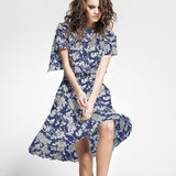 Crepe Georgette Tropical Azul - Ribes y Casals