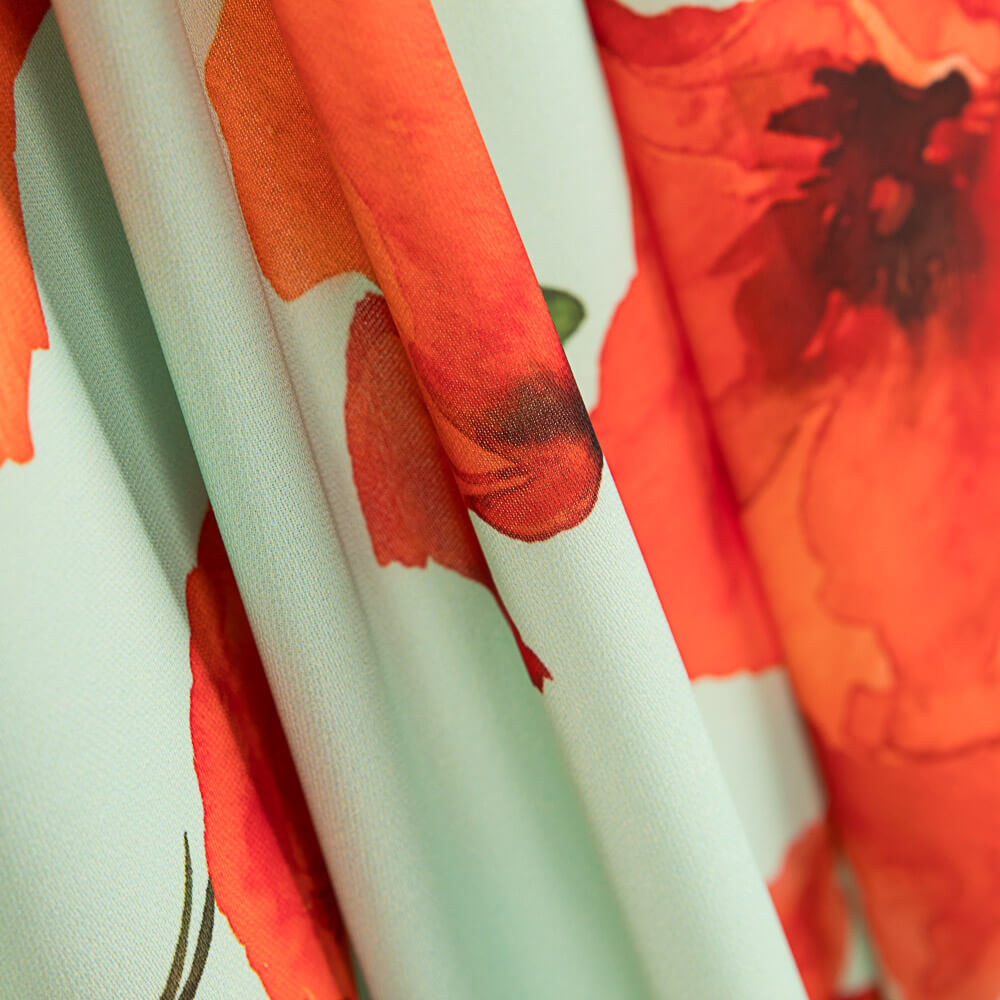 Georgette Amapolas Verde Água - Ribes y Casals