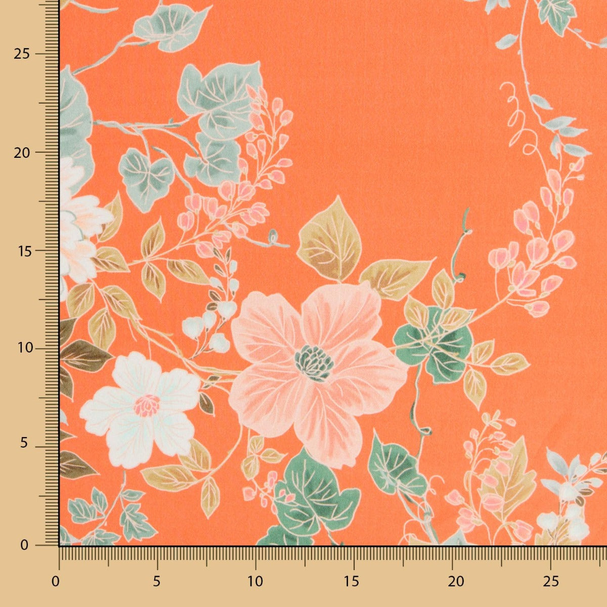 Georgette Laranja Floral - Ribes y Casals