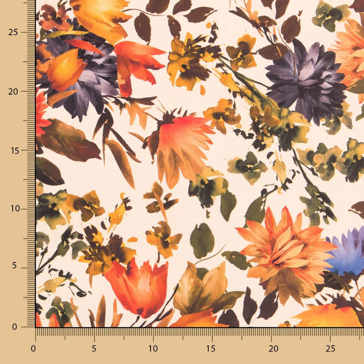 Georgette Floral Winter Ecru - Ribes y Casals