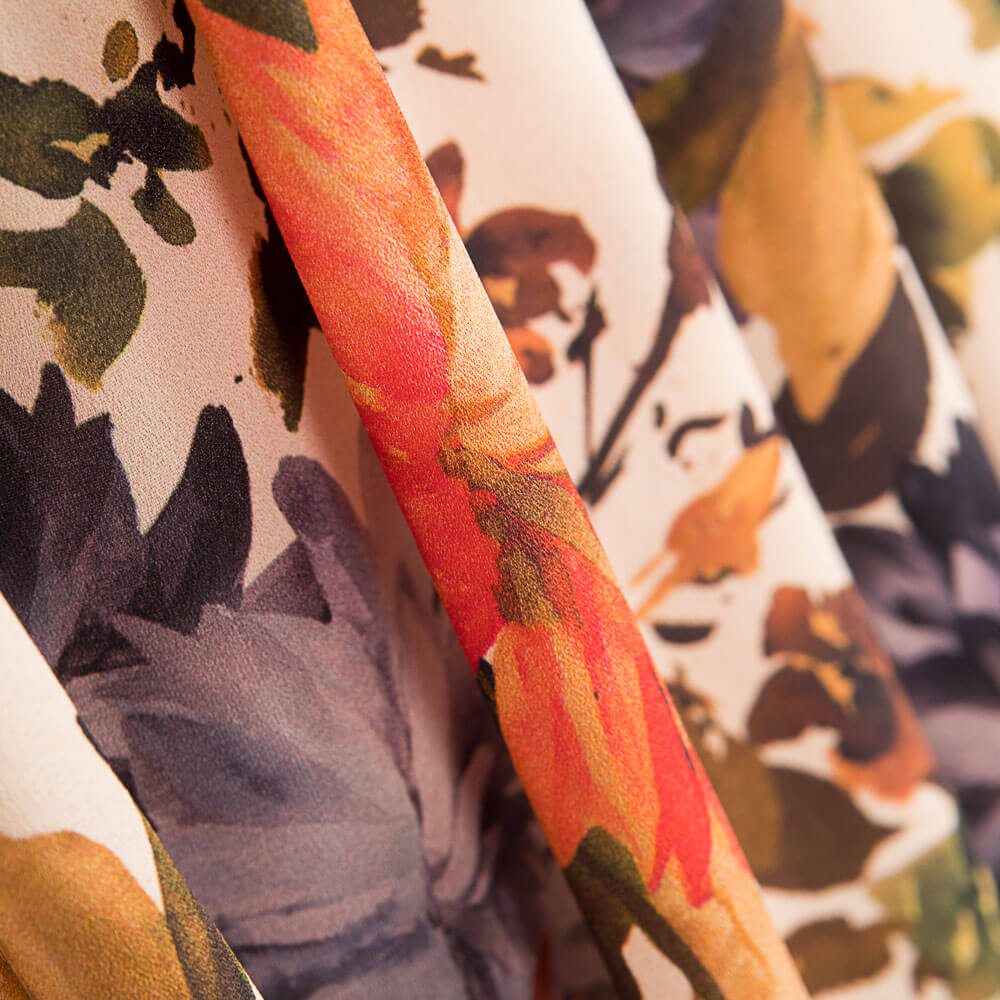 Georgette Floral Winter Ecru - Ribes y Casals