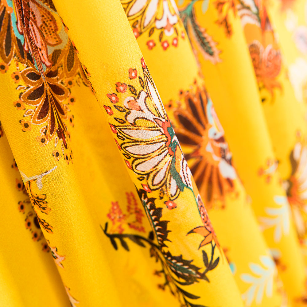 Georgette Viscose Oriental Amarelo - Ribes y Casals