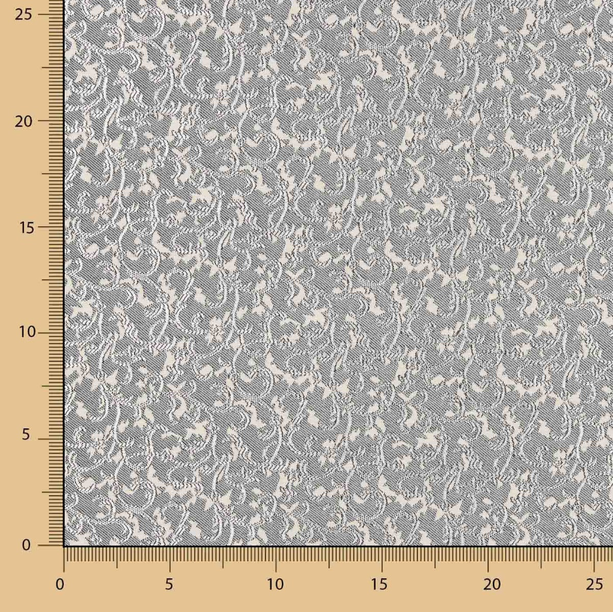 Damasco Lurex Floral em Cinza e Prata - Ribes y Casals