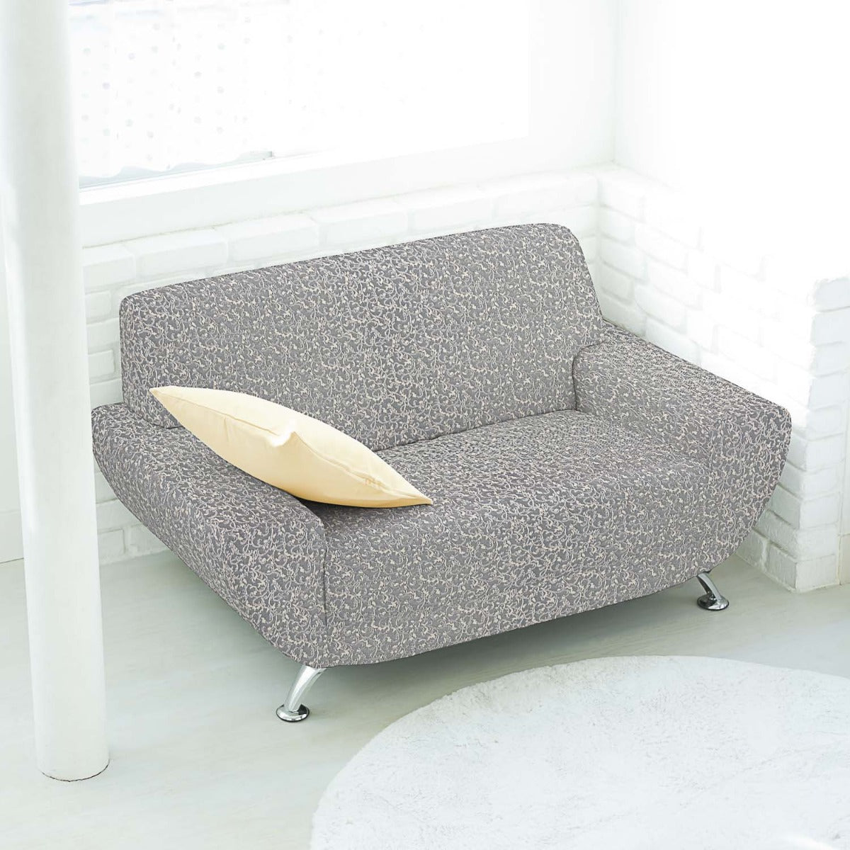 Damasco Lurex Floral em Cinza e Prata - Ribes y Casals