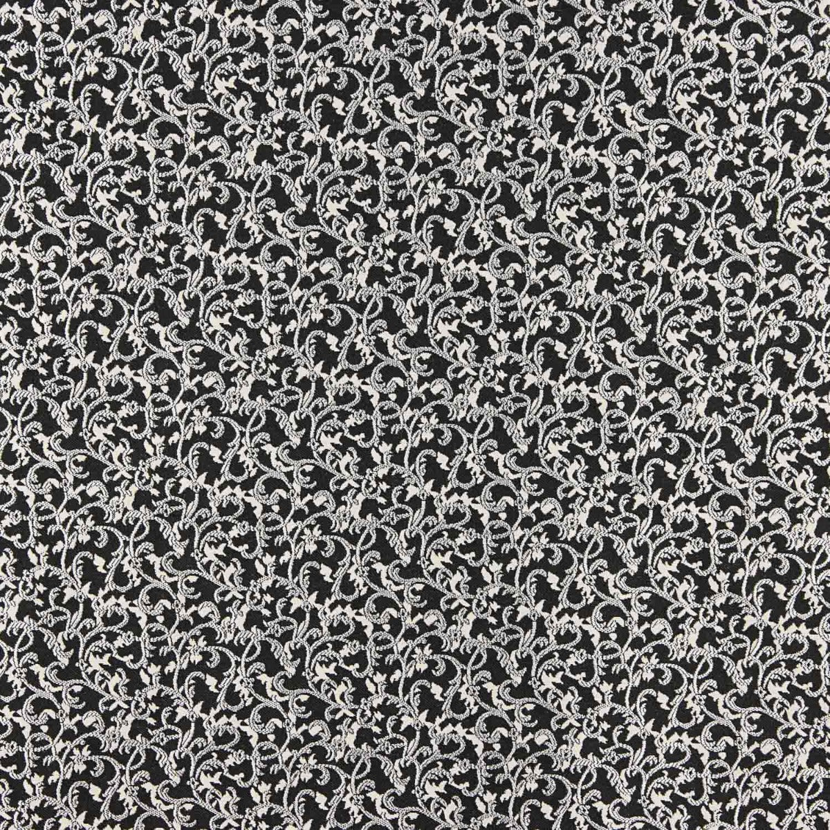 Damasco Lurex Floral em Preto e Branco - Ribes y Casals