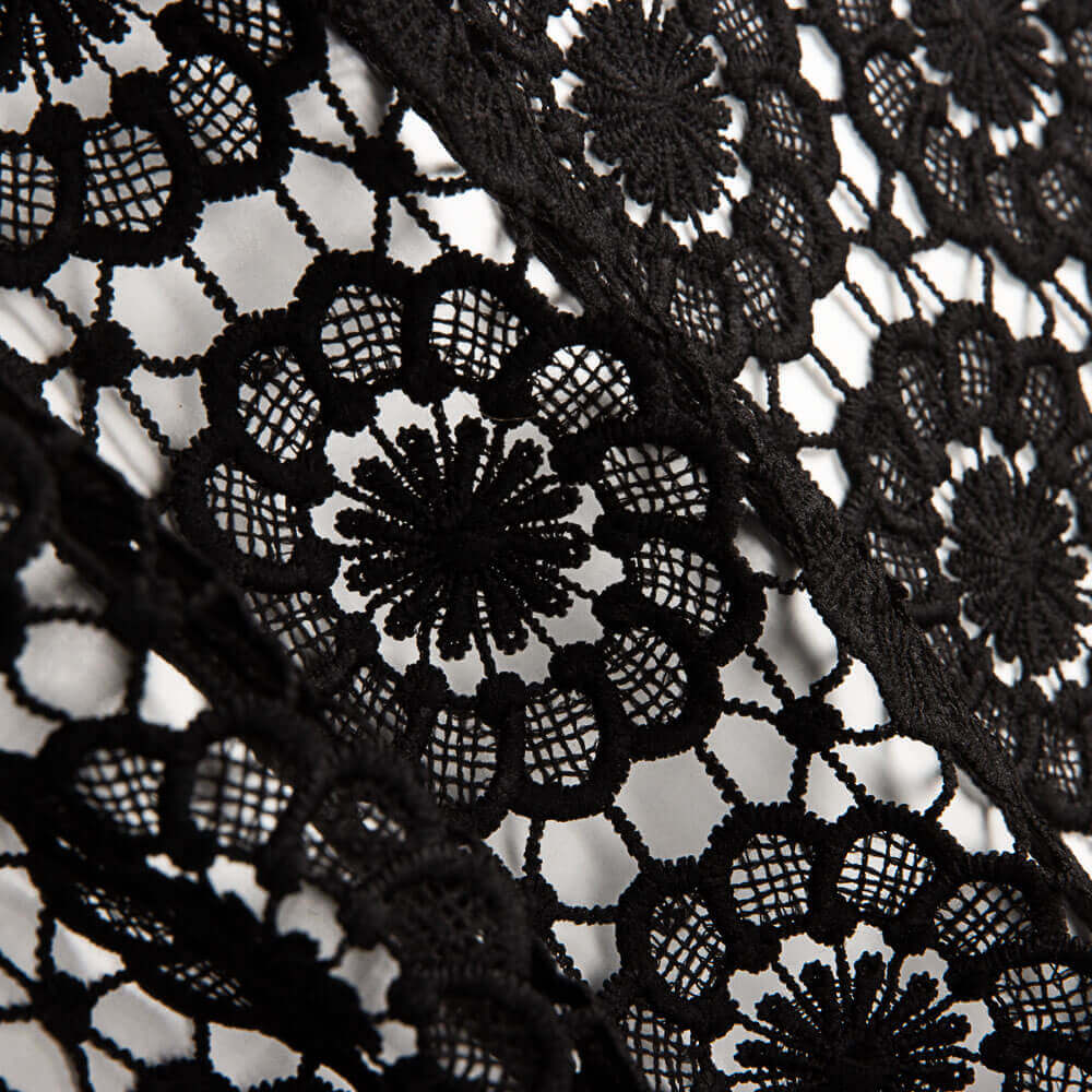 Guipur Floral Preto - Ribes y Casals