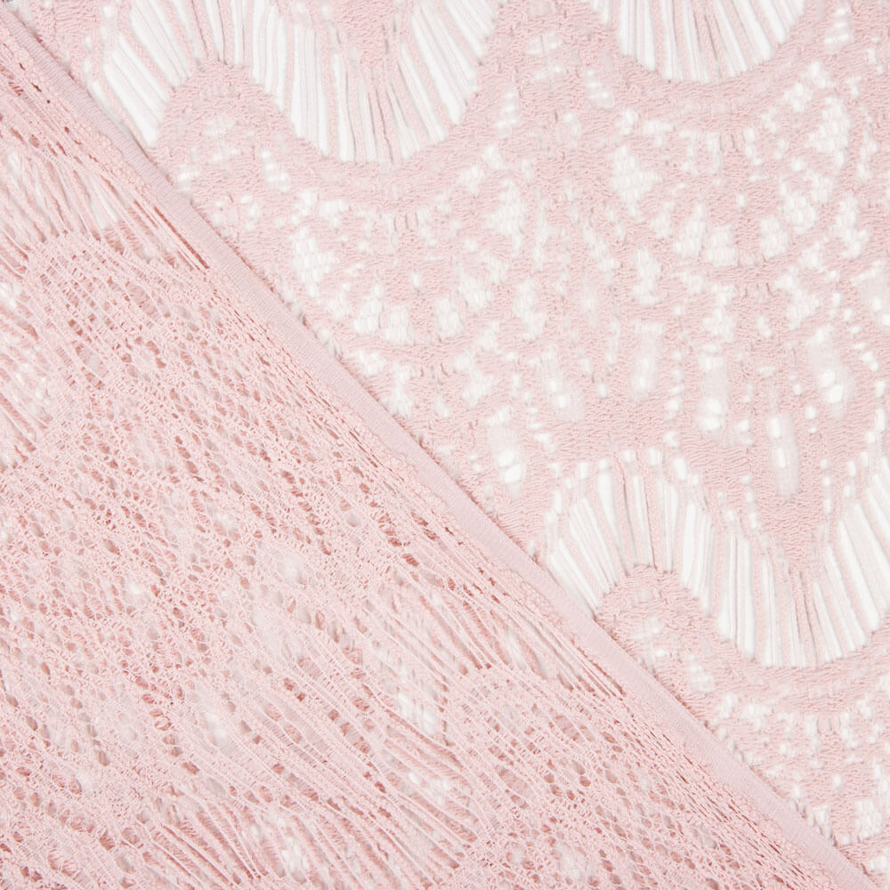 Retal Guipur Ondas Rosa Palo 150x150cm - Ribes y Casals