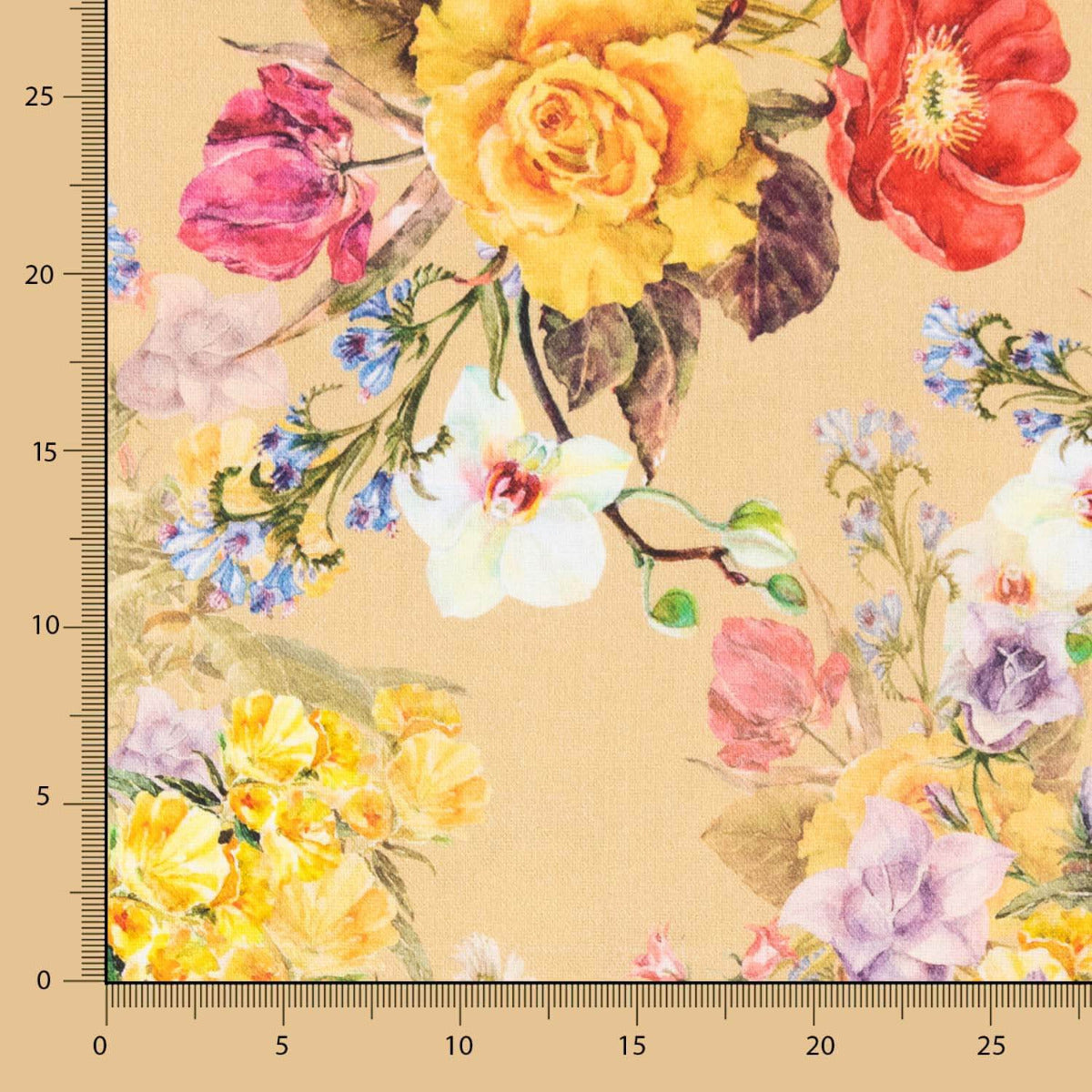 Retal Half Panamá Bouquet Amarillo 140x280 cm - Ribes y Casals