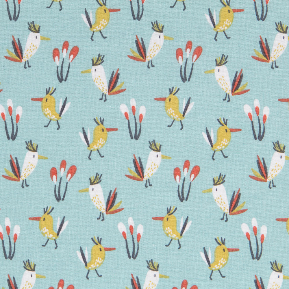 Popeline Birds Verdosa - Ribes y Casals