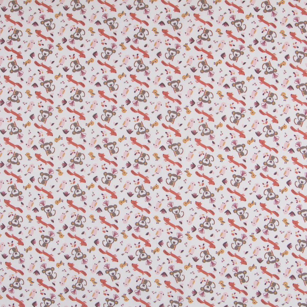 Popeline Animais Branco - Ribes y Casals