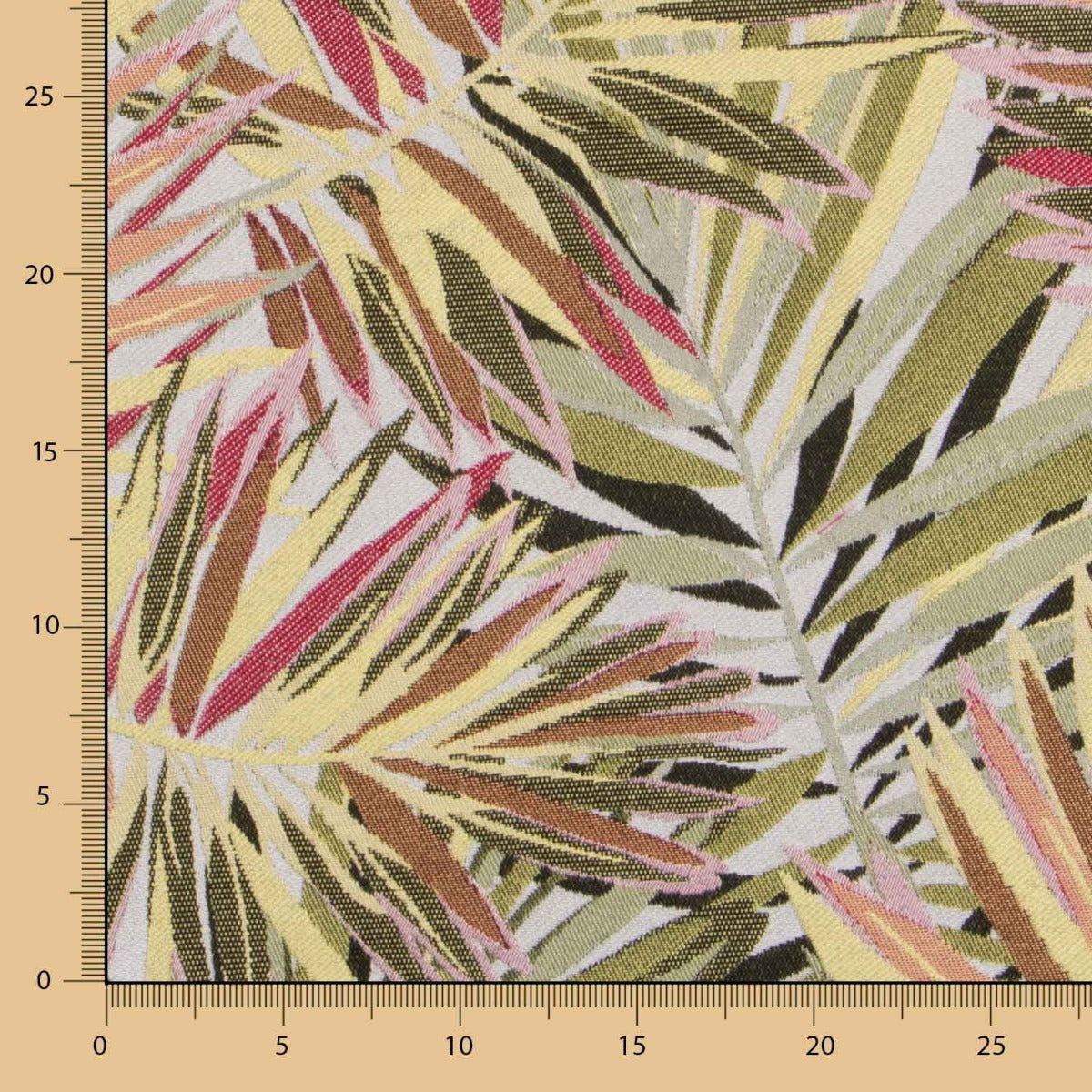 Estofamento Jacquard Tropical Ocre - Ribes y Casals