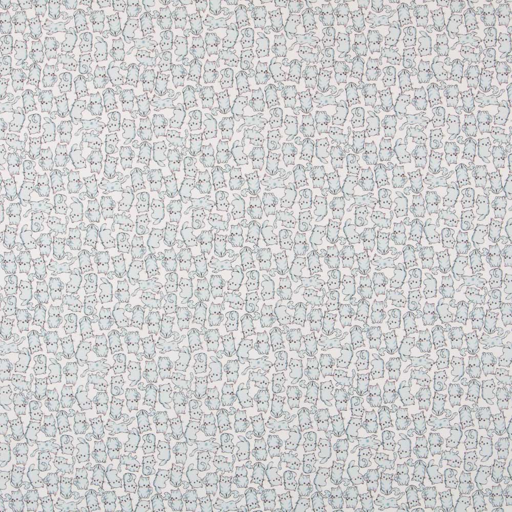 Popeline Orgânico Cats Azul - Ribes y Casals