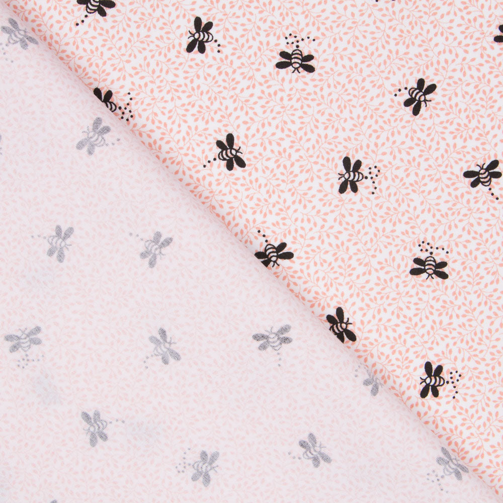 Popeline Orgânico Abelhas Laranja - Ribes y Casals