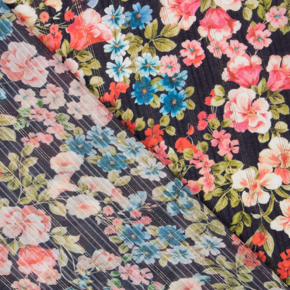 Viscose Lurex Cretona Azul - Ribes y Casals