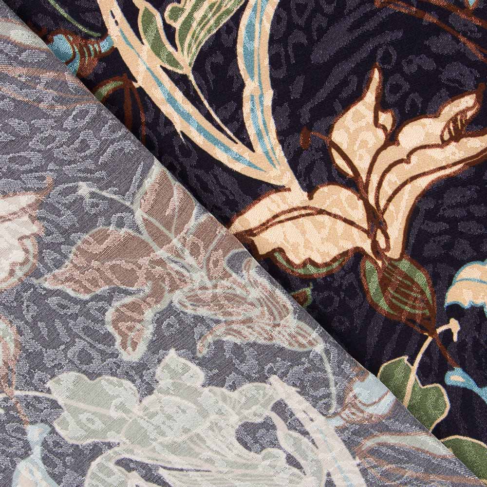 Cetim Jacquard Flor Marinho - Ribes y Casals