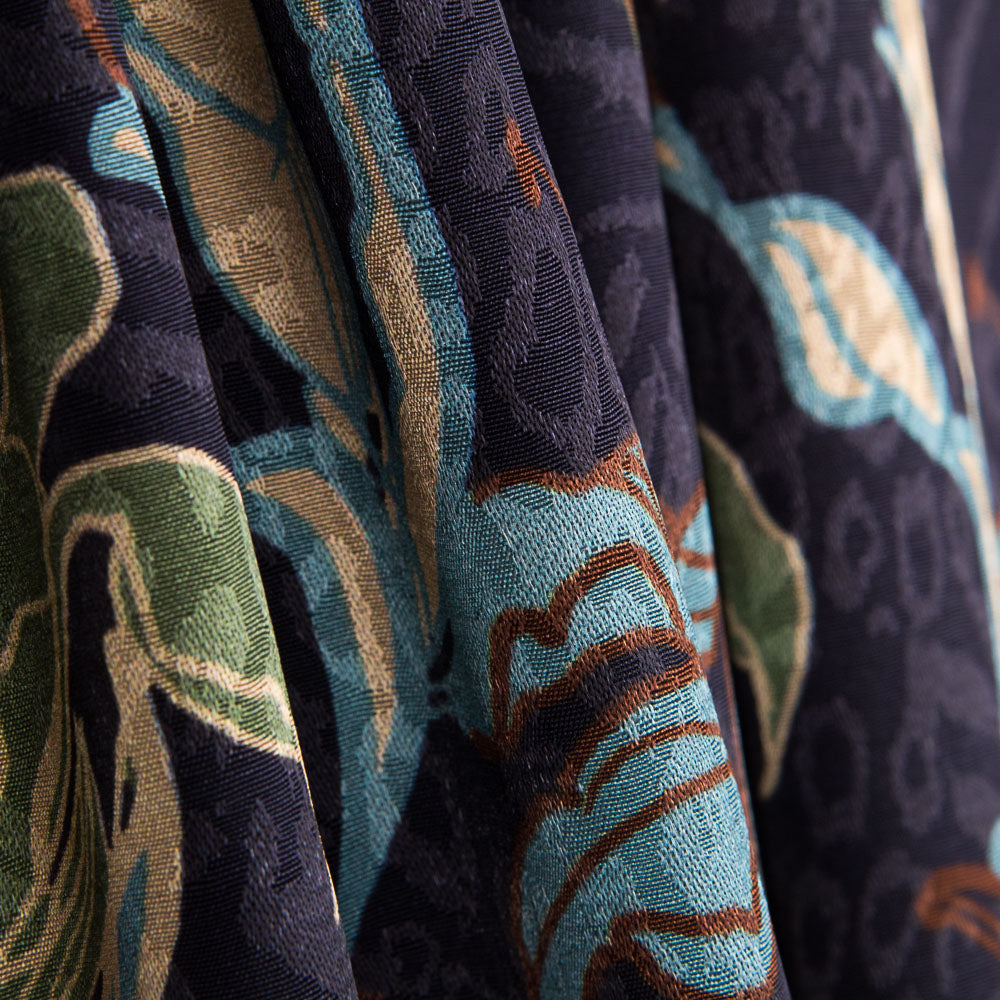 Cetim Jacquard Flor Marinho - Ribes y Casals