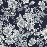Algodão Spandex Flor Marinho - Ribes y Casals