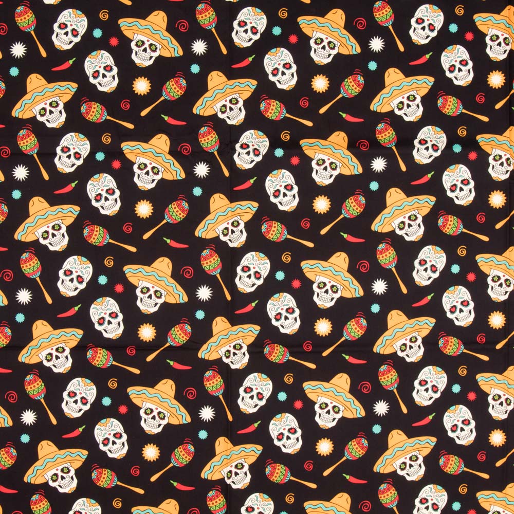 Algodón Catrina Party Negra - Ribes y Casals