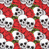 Retal Algodón Calaveras y Rosas Rojas 70x150 cm - Ribes y Casals