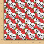 Retal Algodón Calaveras y Rosas Rojas 70x150 cm - Ribes y Casals
