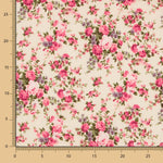 Popelín Bouquet Flores Crudo - Ribes y Casals