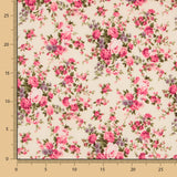 Popelín Bouquet Flores Crudo - Ribes y Casals