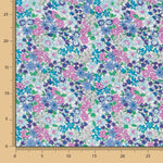 Retal Popelín Garden Flores Turquesa 60x145 cm - Ribes y Casals
