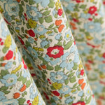 Popelín Flores Azul Rojo - Ribes y Casals