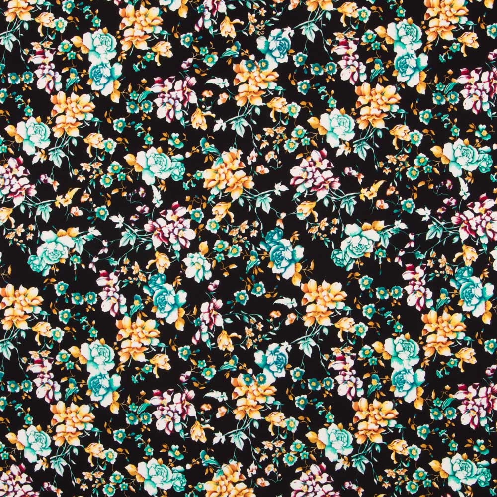 Crepe Poliéster Cretonne Preto - Ribes y Casals