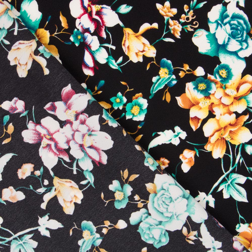 Crepe Poliéster Cretonne Preto - Ribes y Casals