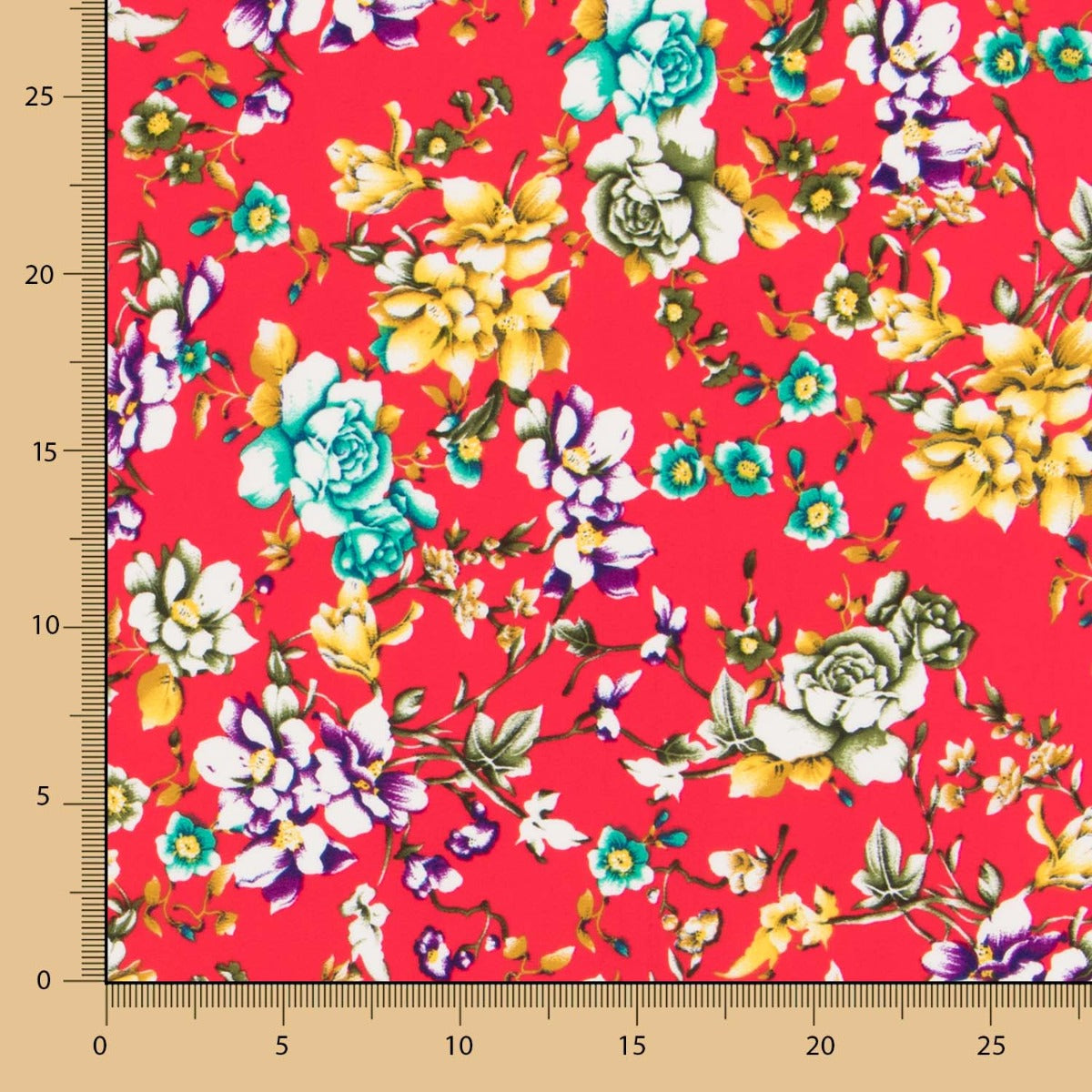 Retal Crep Poliéster Cretonero Rojo 115x140 cm - Ribes y Casals