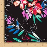 Crepe Poliéster Pinceladas Preto - Ribes y Casals