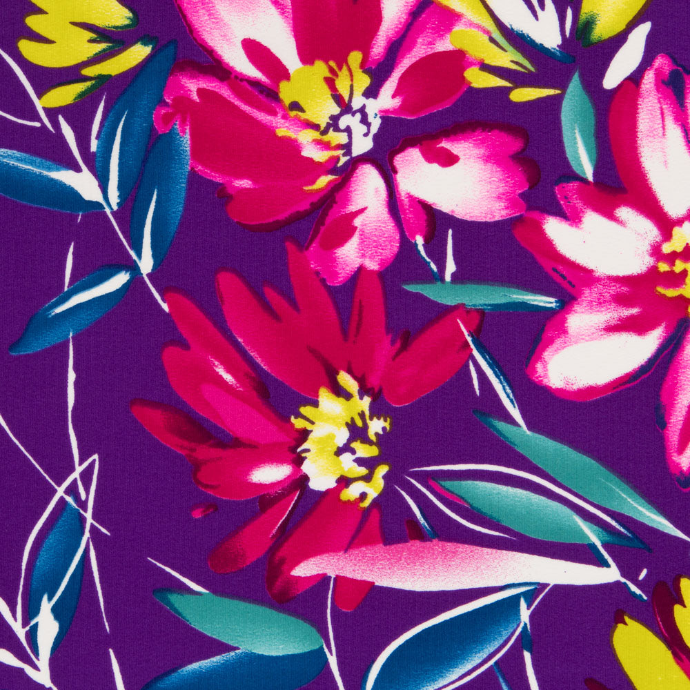 Crepe Poliéster Pinceladas Roxo - Ribes y Casals